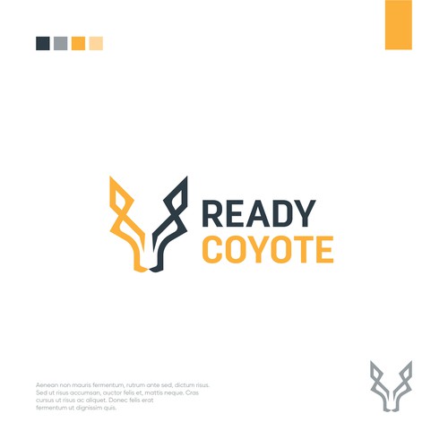 Modern logo design of coyote