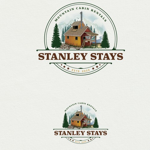Stanley Stays mountain cabin rentals logo design