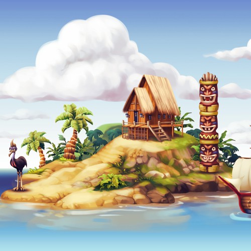 Tropical Island Illustration