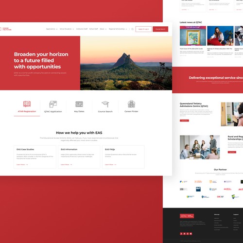 QTAC landing page redesign concept