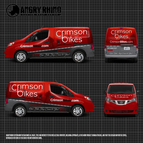 Design a Simple, Bold Van Wrap for CrimsonBikes