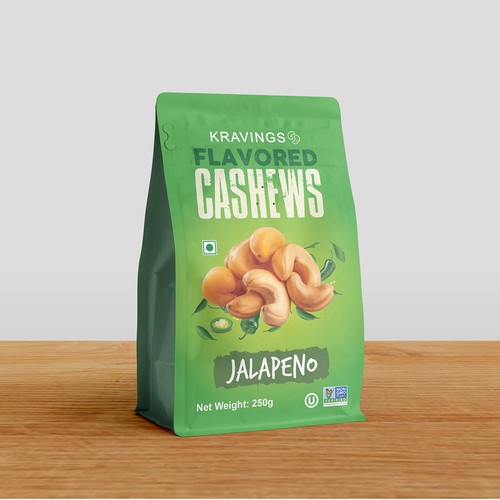 Flavored Cashews Packaging design
