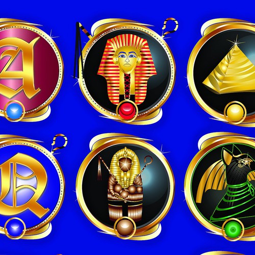 Egyptian themed slot machine icons