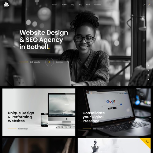 Landing page for Digital Agency