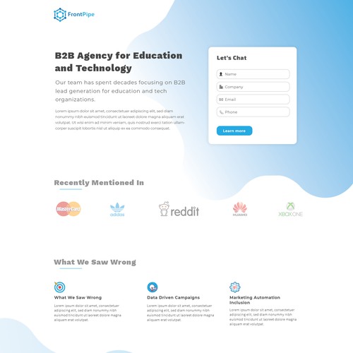 Landing page