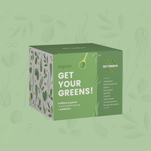 Packaging For a Health Greens Supplement 