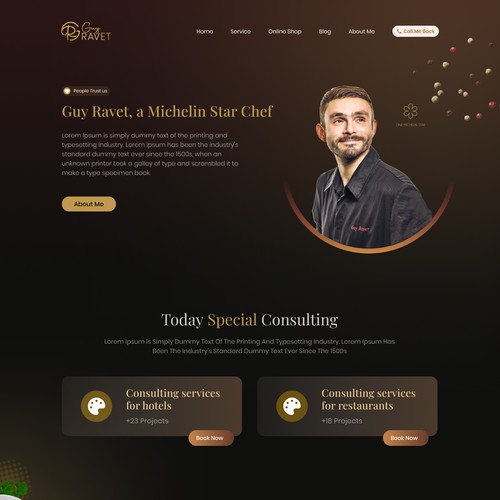 Website for a Michelin star Chef