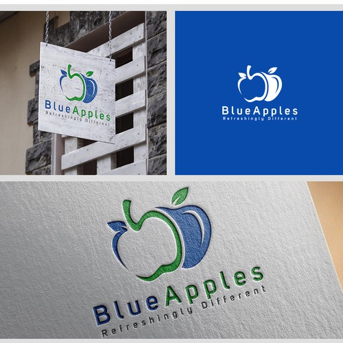 Create a Refreshingly Different logo for Blue Apples!