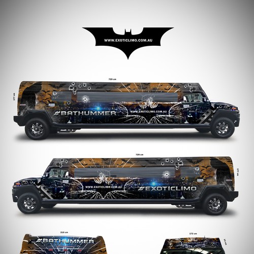 Batman Themed Limousine Wrap