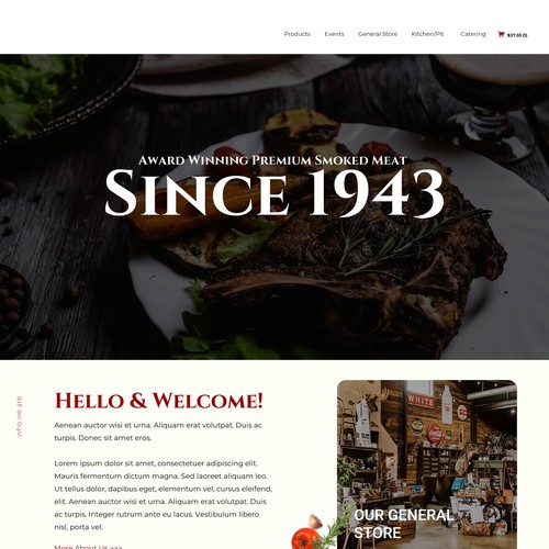 Stake house and grocery store web site.  Can make reservations for a table.