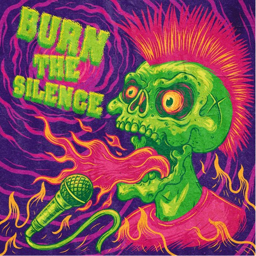 cover album and t-shirt design "BURN the SILENCE"