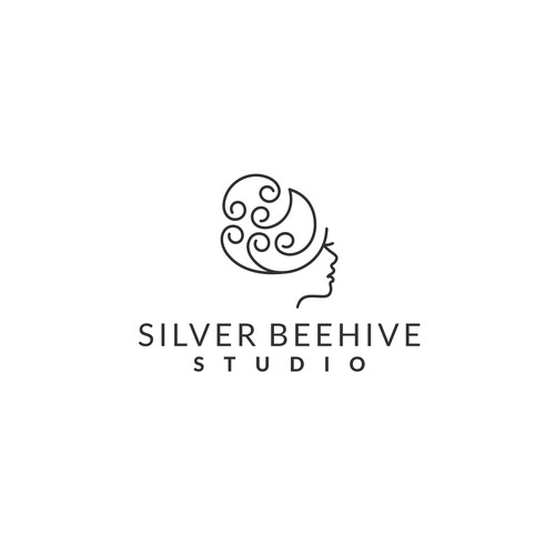 beehive hair style logo for a silver silver artisan