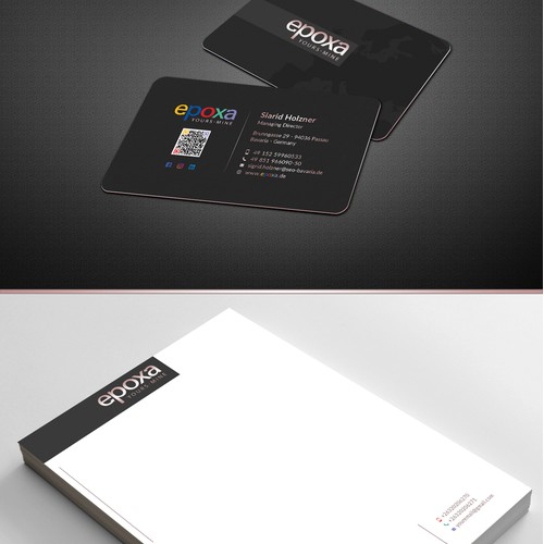 Business card design with letterhead