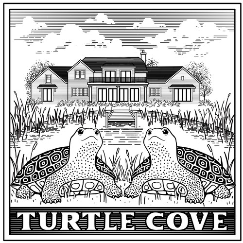 Turtle Cove - Black and White