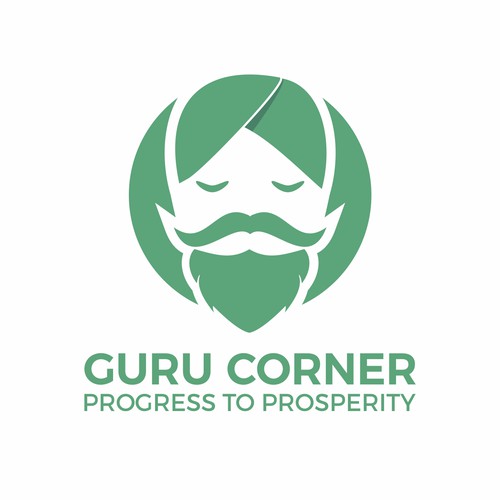 face logo of guru with simple flat style