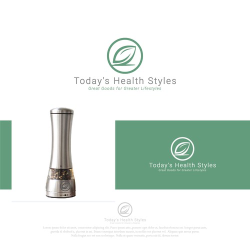 Green leaf health style logo concept design.