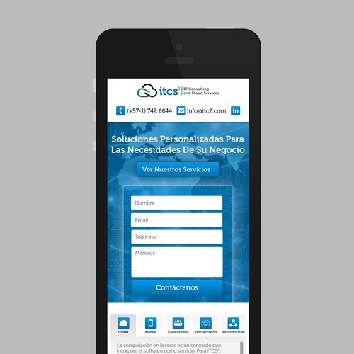 Mobile Landing Page for ITCS