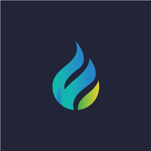Modern Iconic Logo Fire and Water
