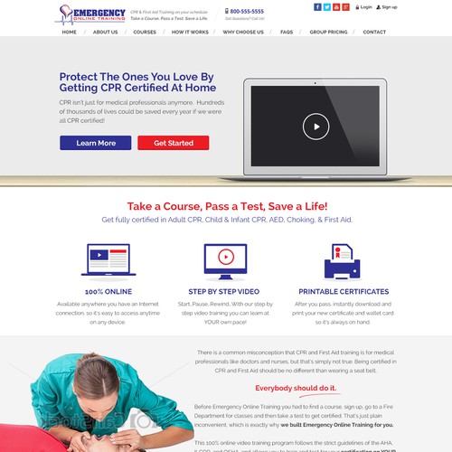 Website Design for Online Medical Training Website