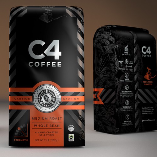 Bold coffee packaging