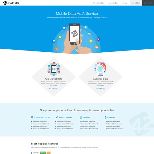 Home Page Design For 42matters