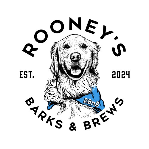 Hand Drawing Logo for Rooney's Barks & Brews