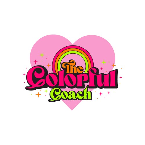 Logo concept to the colorful coach