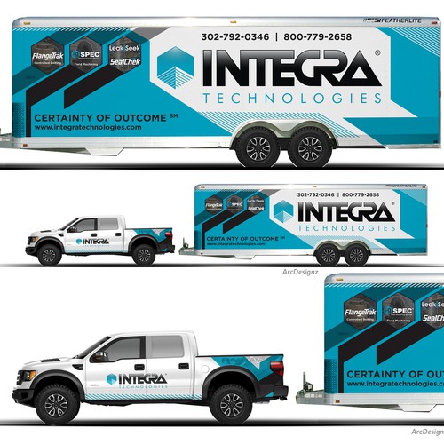 Truck trailer combination wrap for Integra