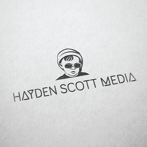 Funky Logo Of A Cute Kid With an 80's Retro feel