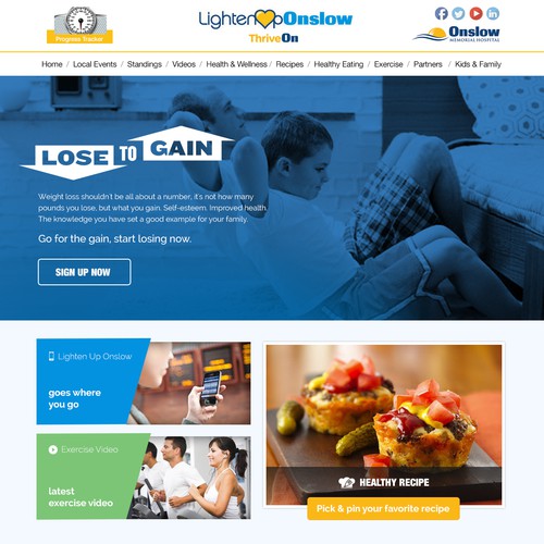 Design for Lighten Up 4 Life is a community wellness platform