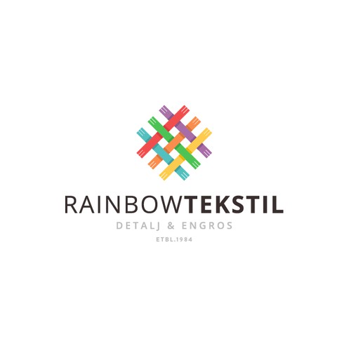 colourful brand identity pack for rainbow tekstil