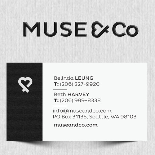 logo and business card for Muse&Co.