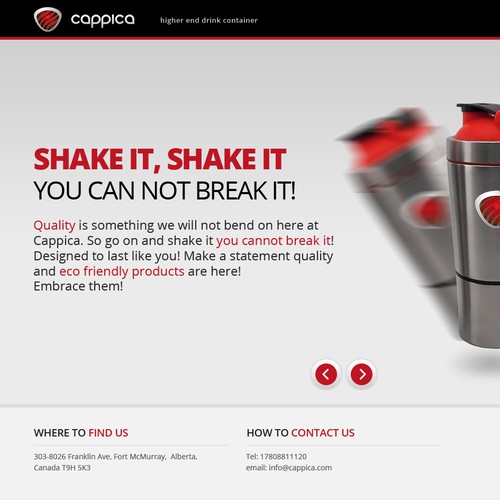 Create Cappica Inc. home page and style for site.
