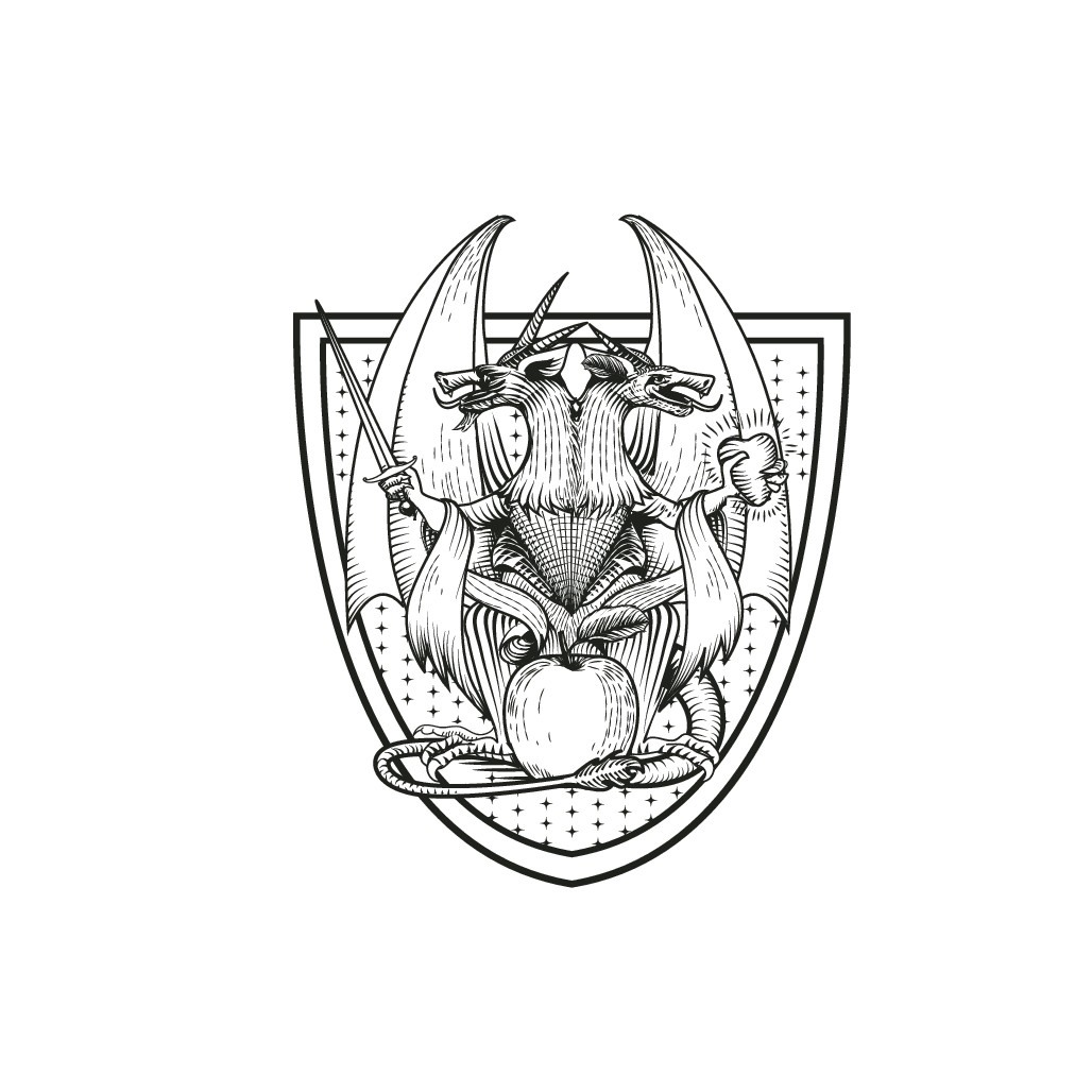 Design a medieval heraldic symbol used on the shields of knights.