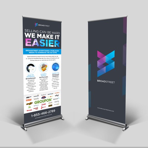 2 Posters: Pop-Up Stands for a Small Tech Company