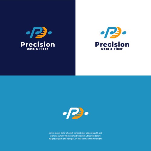 Precision data - network minimalist logo design