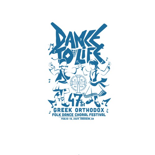 Greek folk dance festival logo 