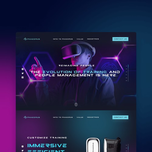 Homepage Redesing to  3D VR training business