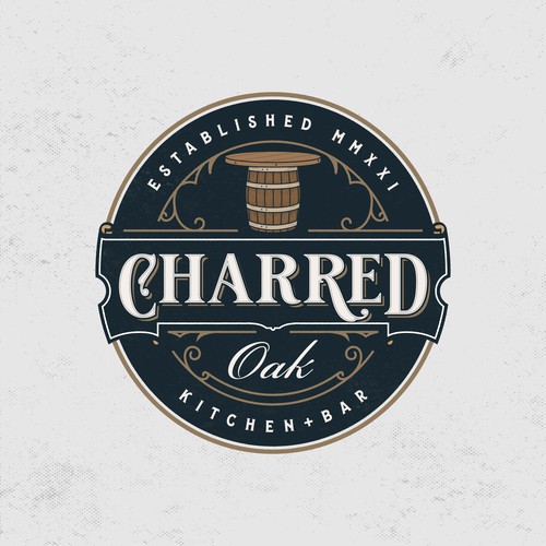 Vintage Logo For Charred Oak