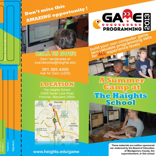 Design the next brochure for Game Programming Summer Camp
