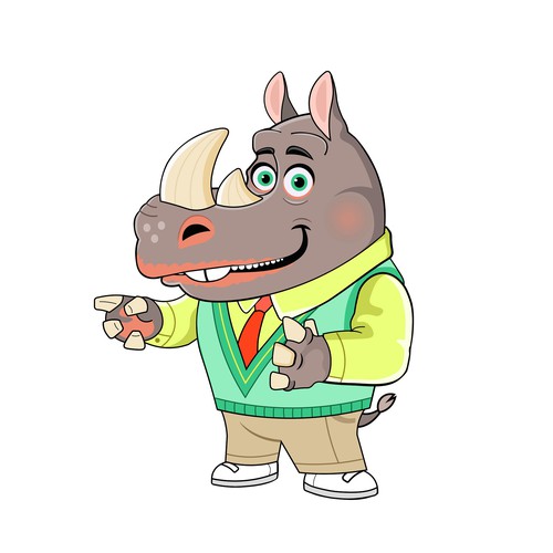 Rhino Mascot Dad
