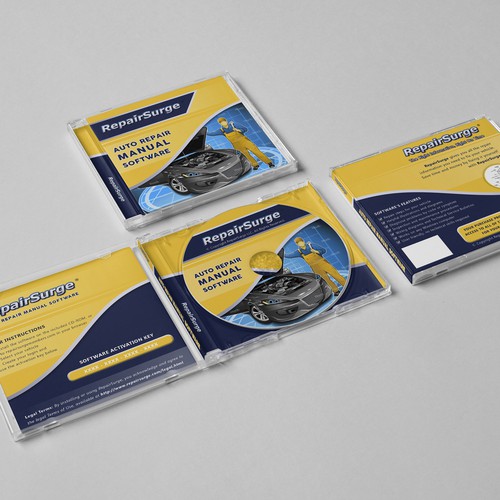 Packaging for auto repair manual software CD-ROM