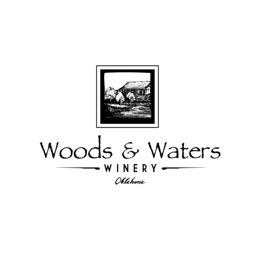 woods and waters logo for winery
