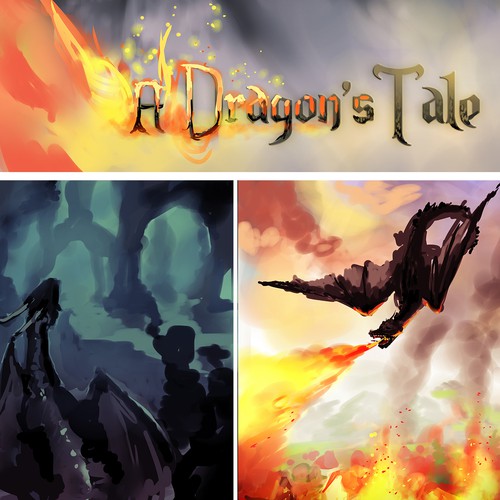 A Dragon's Tale- Childrens book -Competition 1 front cover and 2 illustrated pages with opportunity for One-to-one work