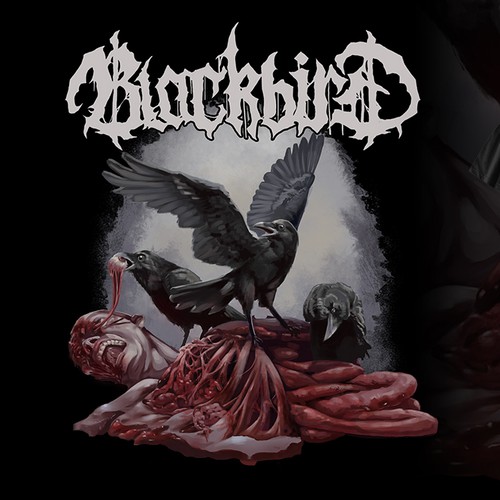 Blackbird Horror Illustration for Dark Music Art