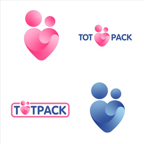 Logo concept for baby backpacks carrier producer