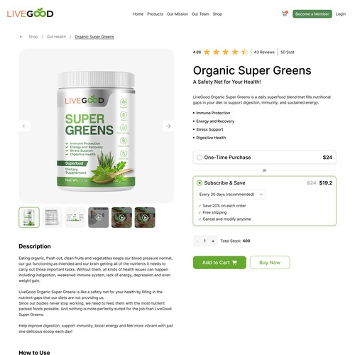Simple and clean product page