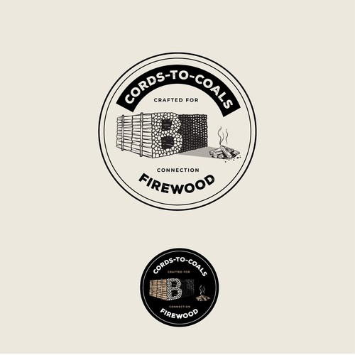 Masculine logo design for a firewood company