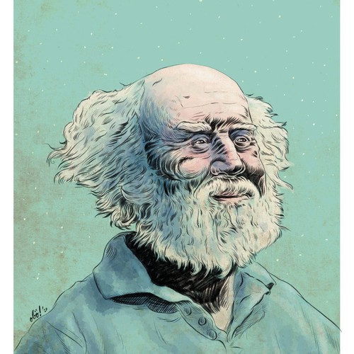 Hubert Reeves Portrait illustration