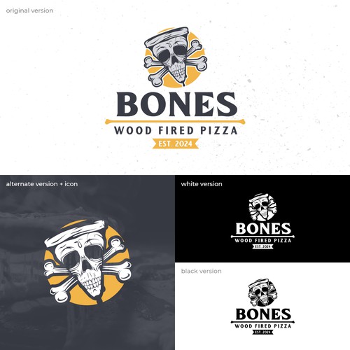 Bones Wood Fired Pizza Logo Entry